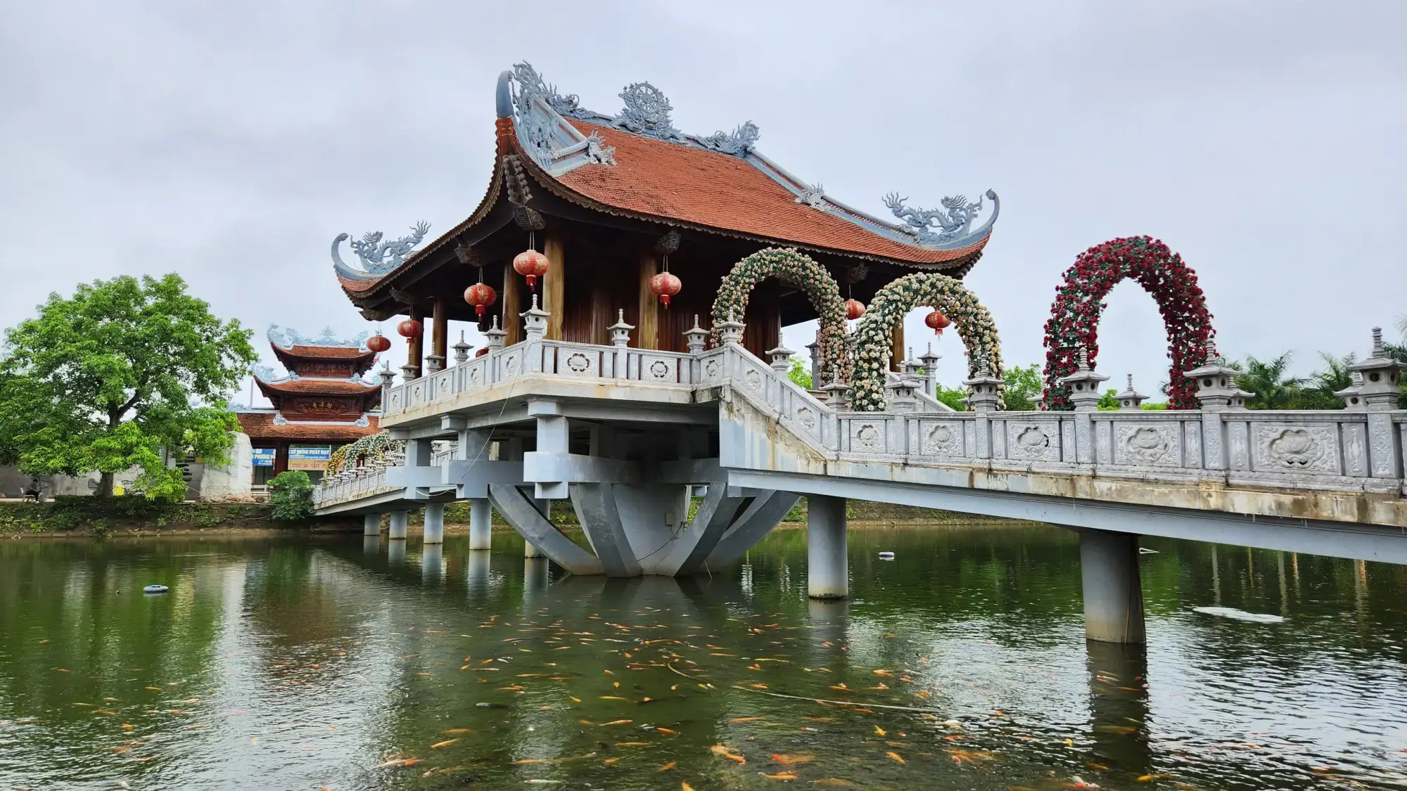 Khai Nguyen Temple entrance bridge
