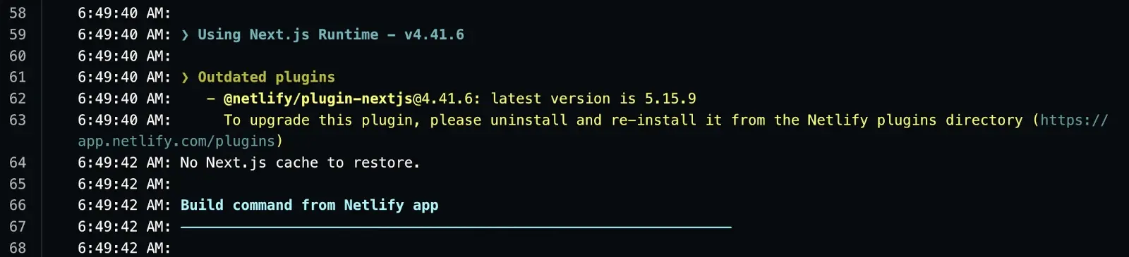 Outdated Next.js Plugin warning